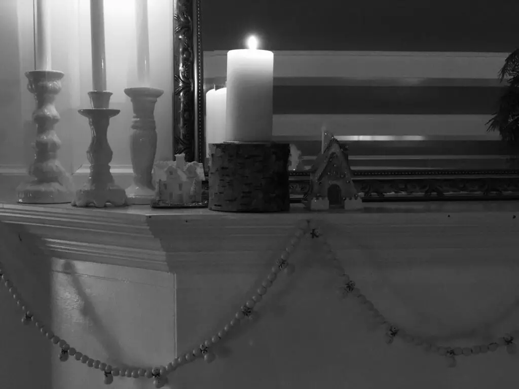 candle on mantle