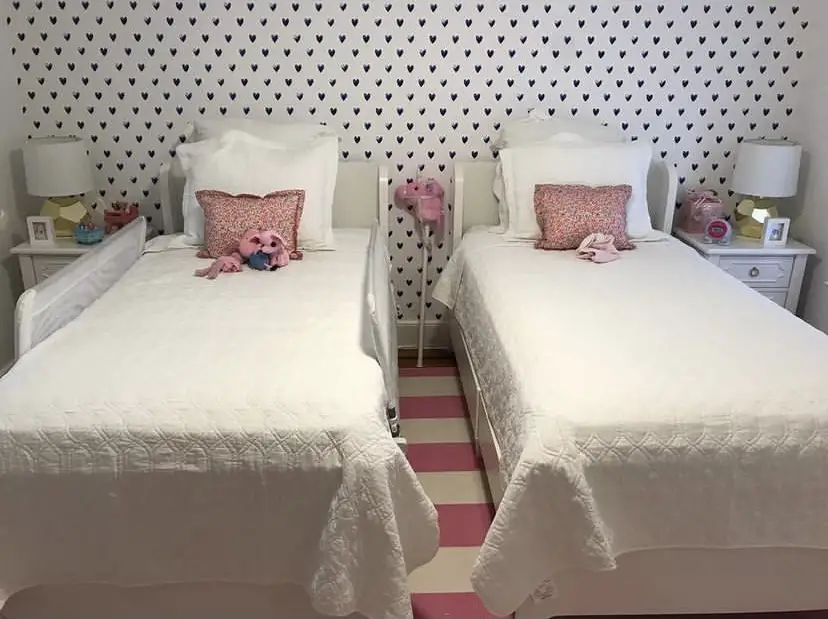 children's beds with white duvets
