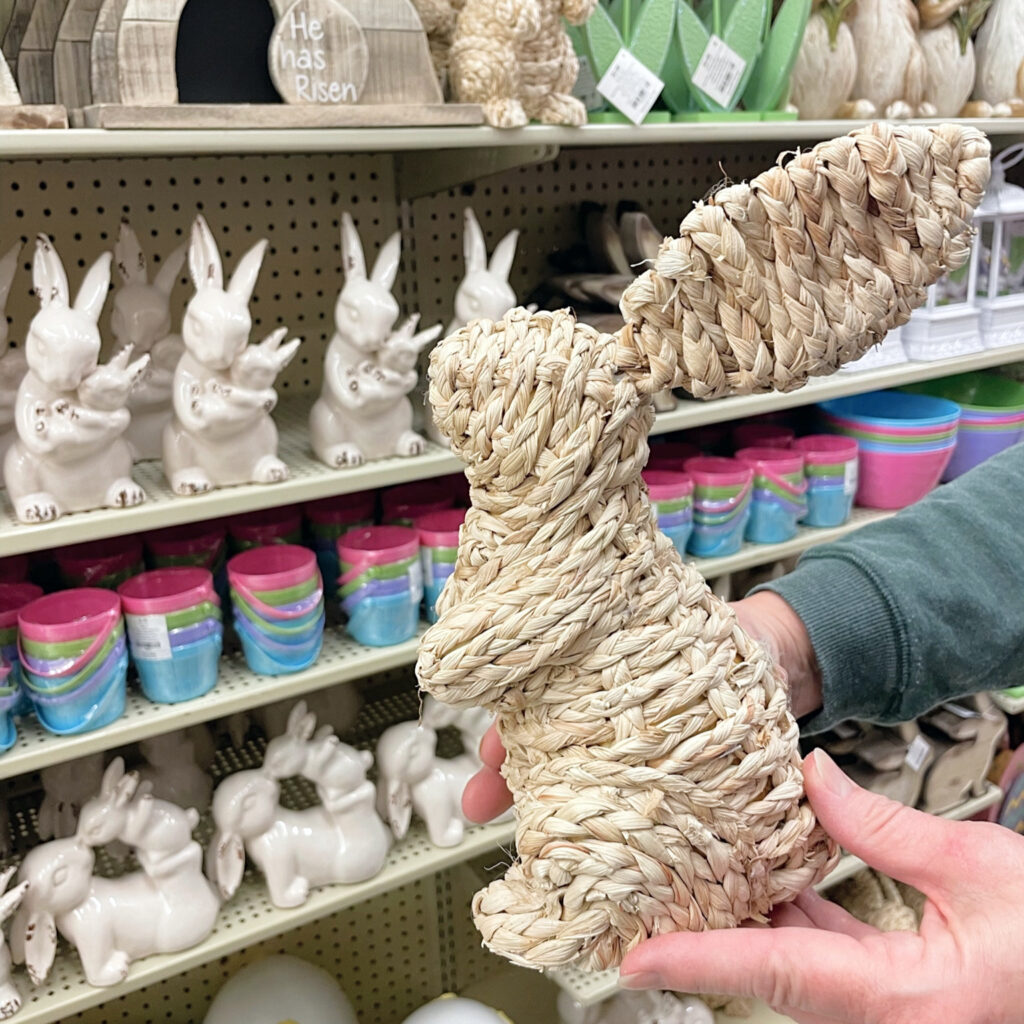 Wicker bunny sculpture