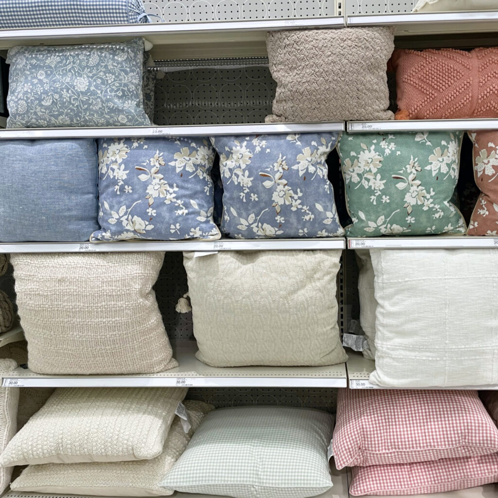 Pastel and neutral throw pillows