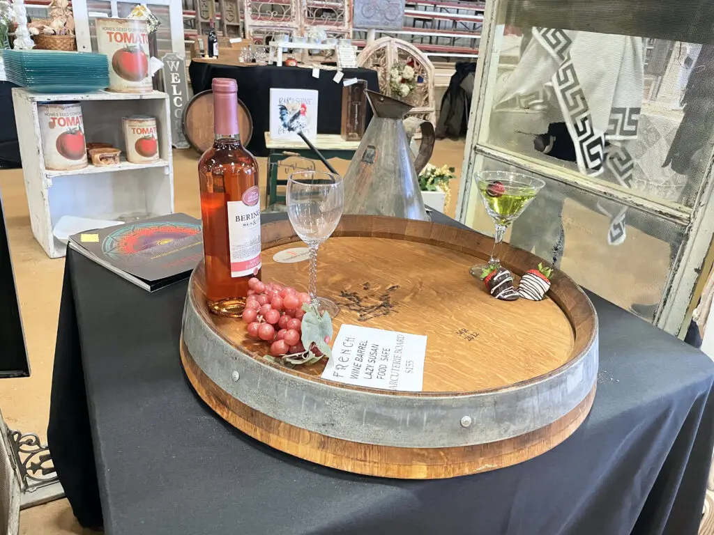 Barrel top used as giant tray