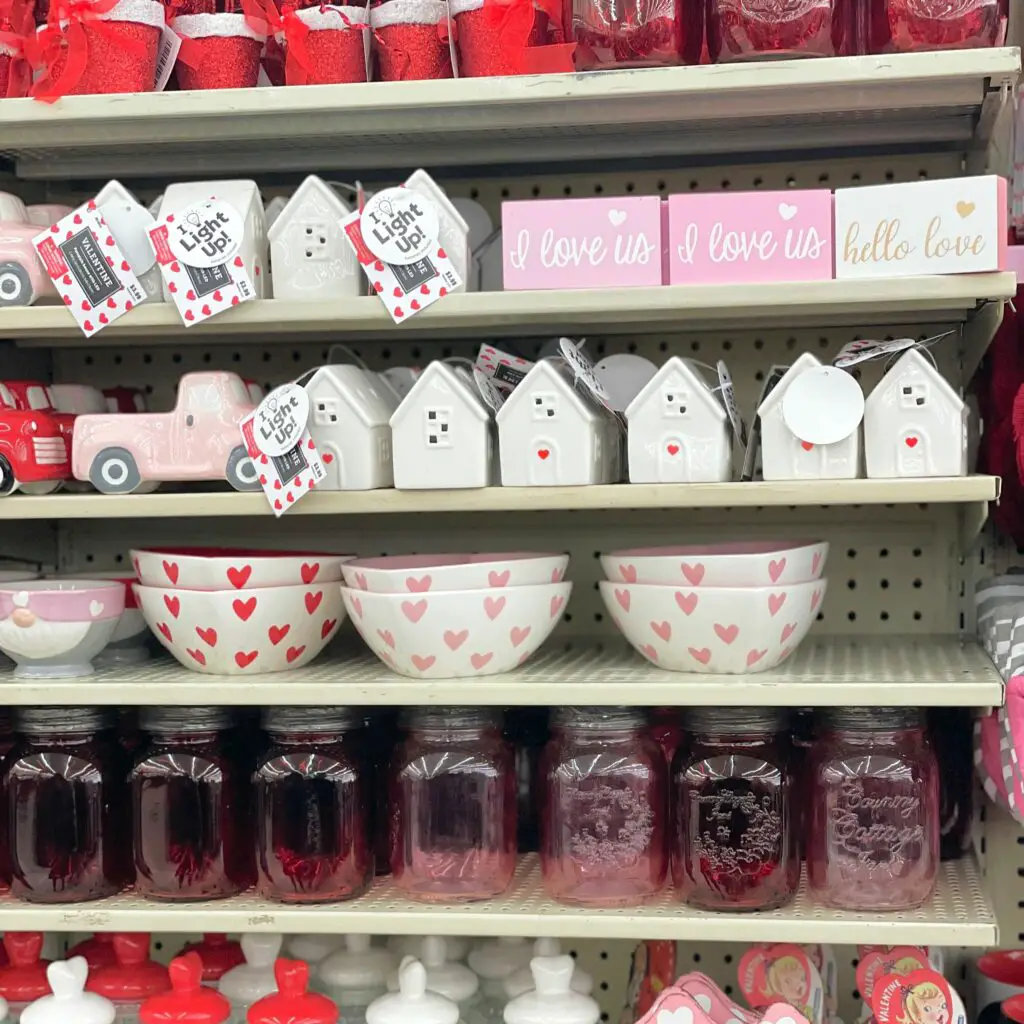 Valentine's Day decorations in the store