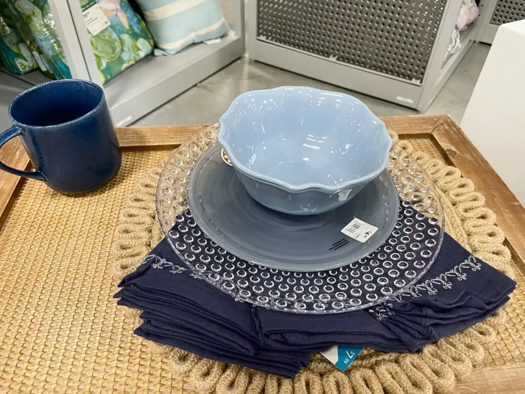 Blue toned table setting