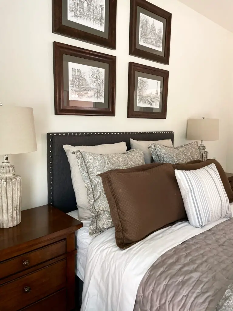 Brown bedroom with brown decorative accents