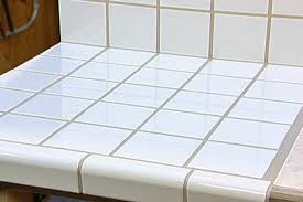 dated white tile counters