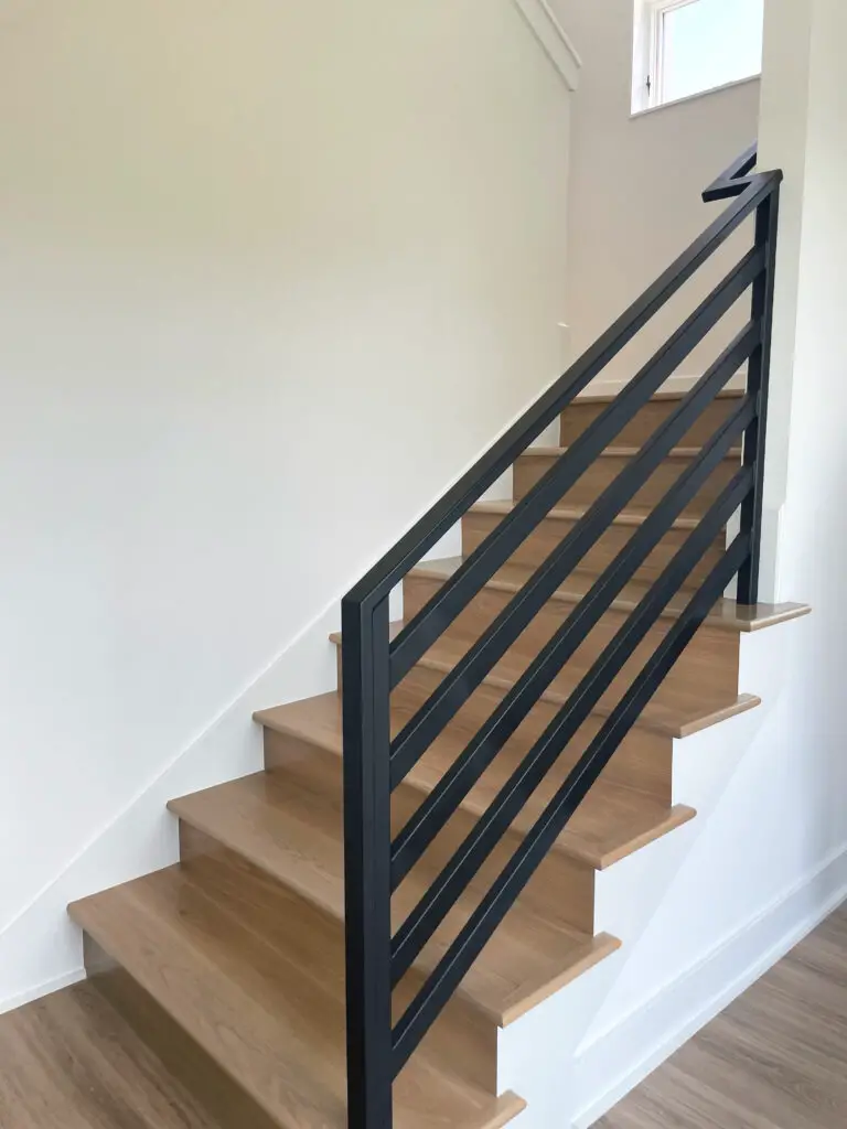 modern black railing on staircase