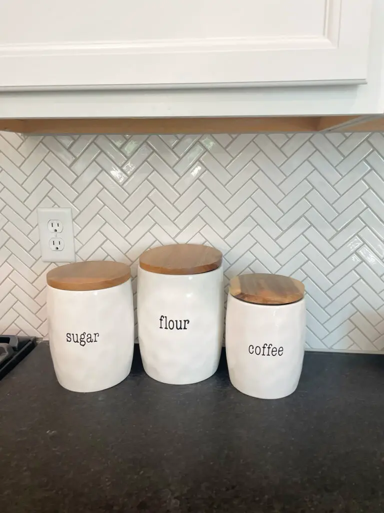 kitchen canisters for flour, sugar, coffee