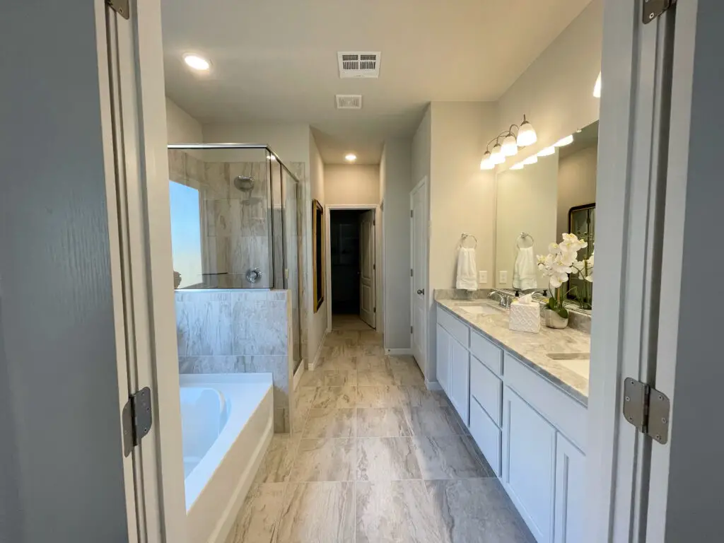 White and grey bathroom design