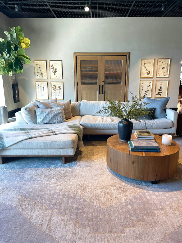 earth toned organic modern living room 